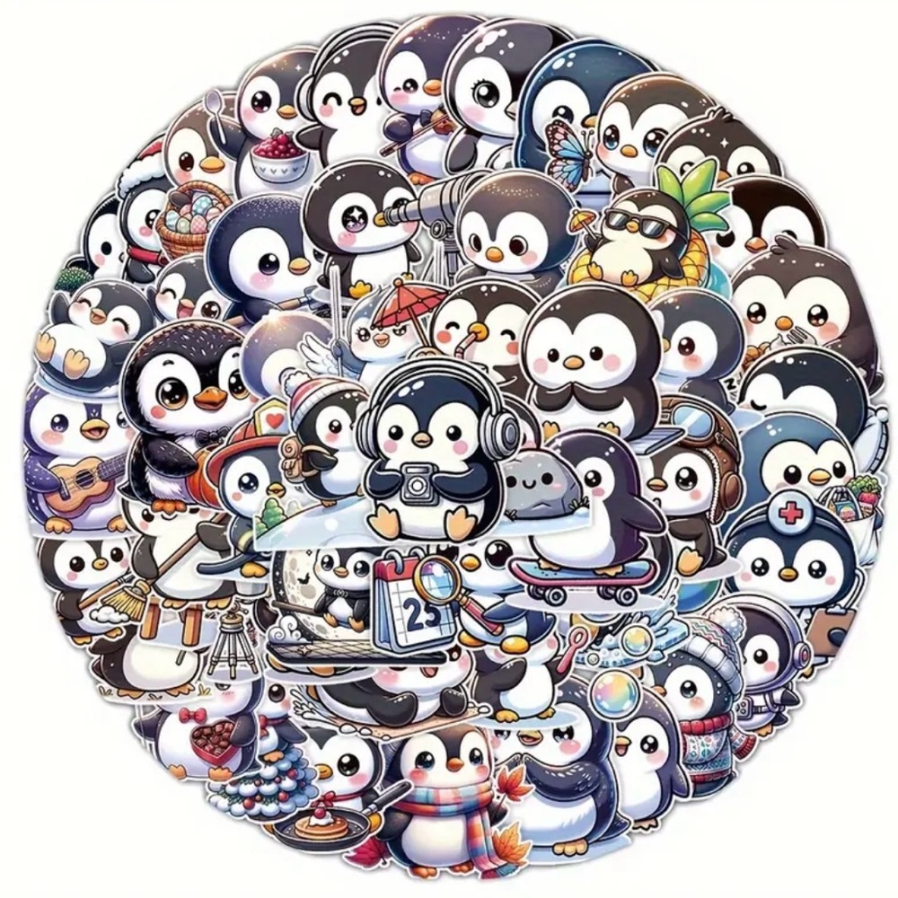Cute Penguin Sticker Set of 50 Kids Craft Fun